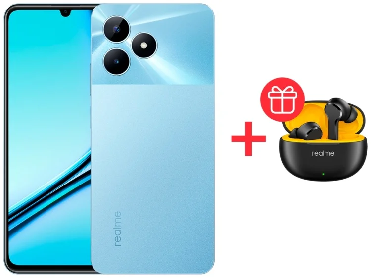 Смартфон Realme Note 50 4/128Gb Sky Blue + Подарок Наушники Realme Buds T100 Black