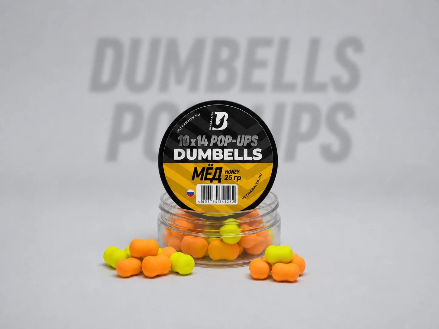 Прикормка ULTRABAITS Дамбелсы FLURO POP UPS ULTRABAITS 10*14мм Мёд 0.03 кг купить,NaN
