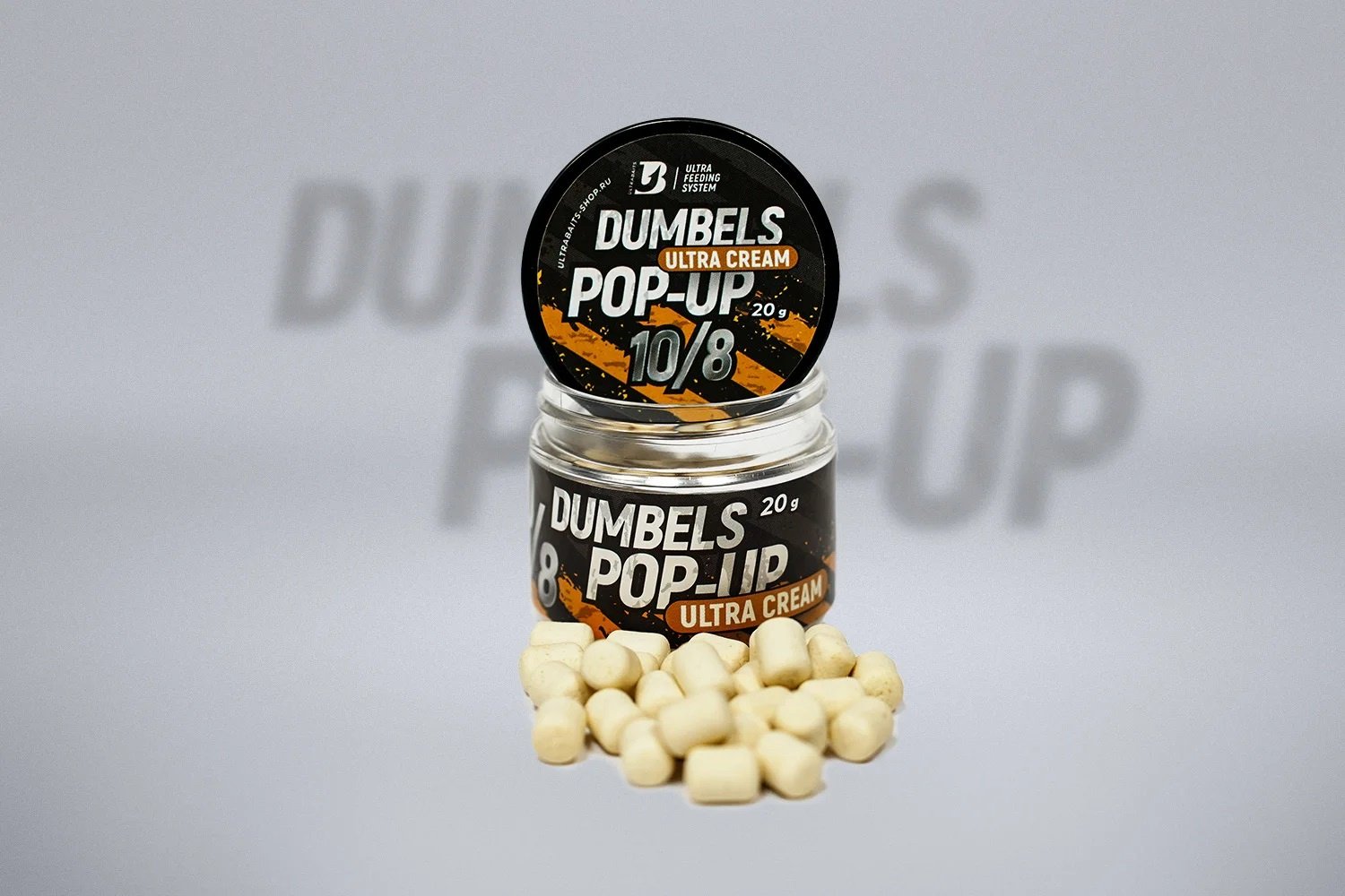 Прикормка ULTRABAITS дамбелсы FLURO POP UPS 10*8мм Ultra Cream Ультра крем 0.02 кг купить,NaN