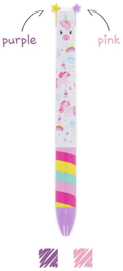 Ручка шариковая Legami Click-Clack, Unicorn, фиолетовый-розовый 1 шт, 1 мм, цвет чернил мультиколор купить,NaN