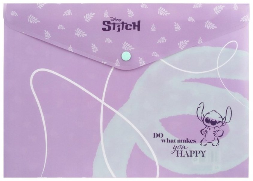 Папка CoolPack Stitch, А4 защелка, белый, фиолетовый купить,NaN