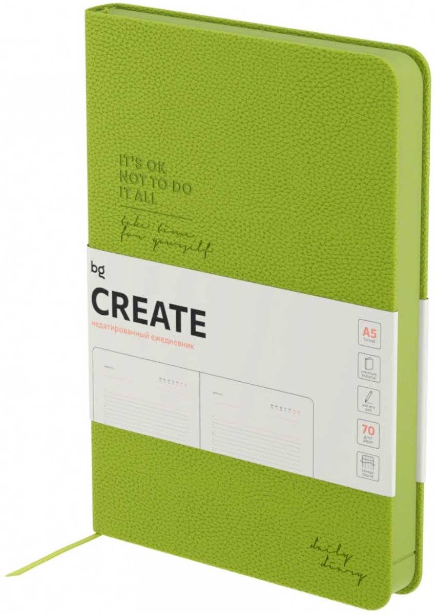 Ежедневник BG Create, A5, 136 л, желтый купить,NaN