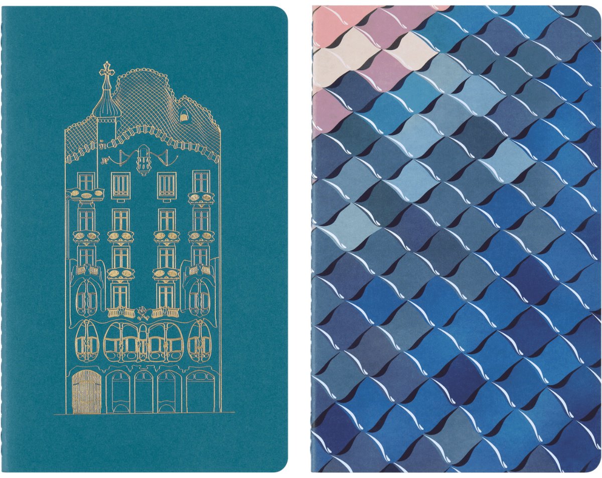 Блокнот Moleskine Набор блокнотов 3 SET 2 CAHIER LG CASA BATLLO, A5, 40 л, мультиколор купить,NaN