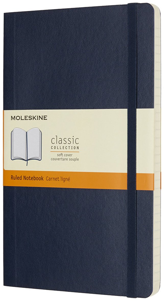 Блокнот Moleskine однотонный, A5, 96 л, синий купить,NaN