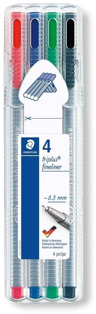 STAEDTLER 334 SB4 4 шт, 0.3 мм, цвет чернил синий купить,NaN