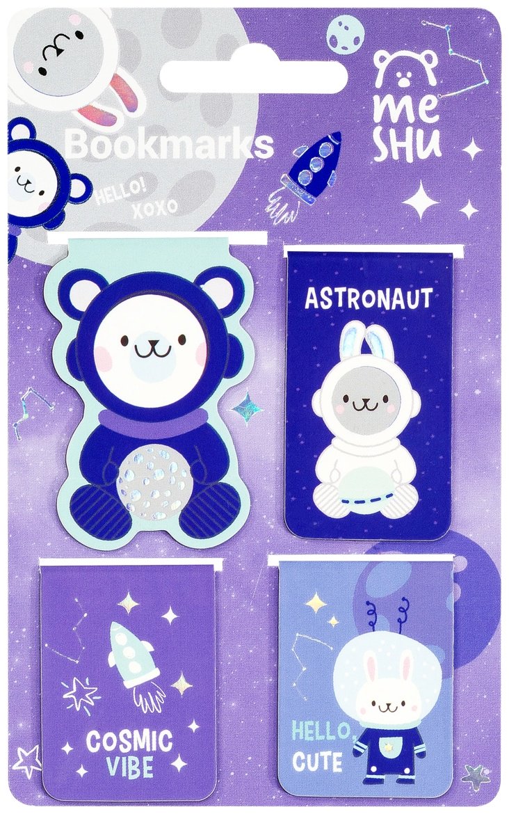 Закладки MESHU Cosmic vibe, пластик, 4 шт купить,NaN