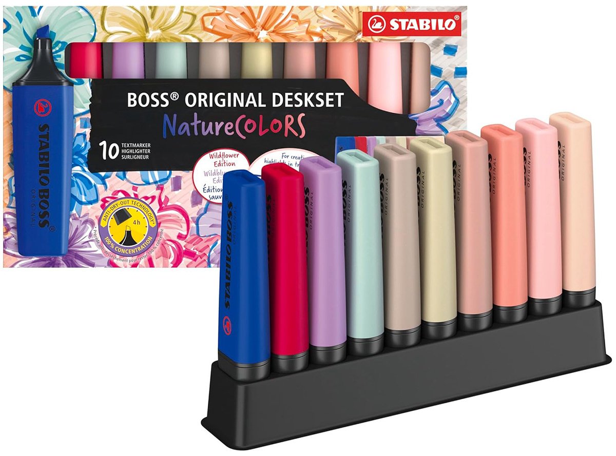 Маркер STABILO Boss Wildflower Edition, 10 шт, 2 мм, мультиколор купить,NaN