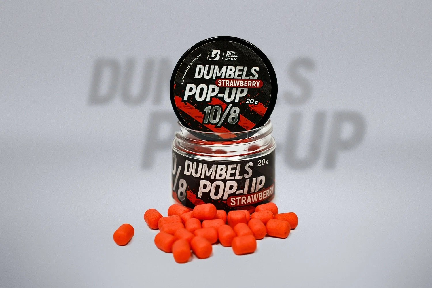 Прикормка ULTRABAITS дамбелсы FLURO POP UPS 10*8мм Strawbarry Клубника 0.02 кг купить,NaN