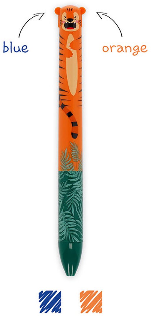 Ручка шариковая Legami Click-Clack, Tiger, синий-оранжевый 1 шт, 1 мм, цвет чернил мультиколор купить,NaN