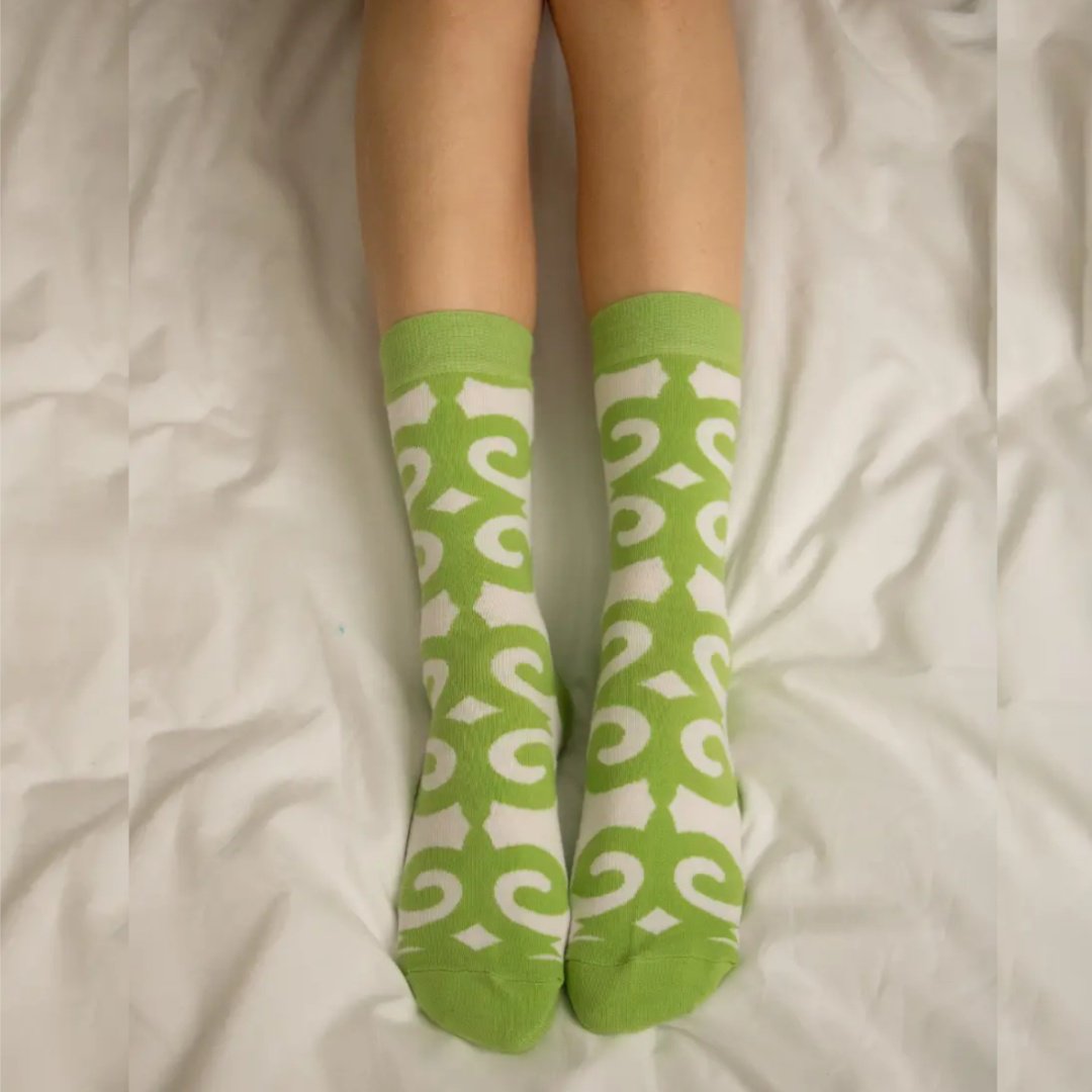 Носки TwoSocks 1 пара бежевый, зеленый 38-42 купить,NaN