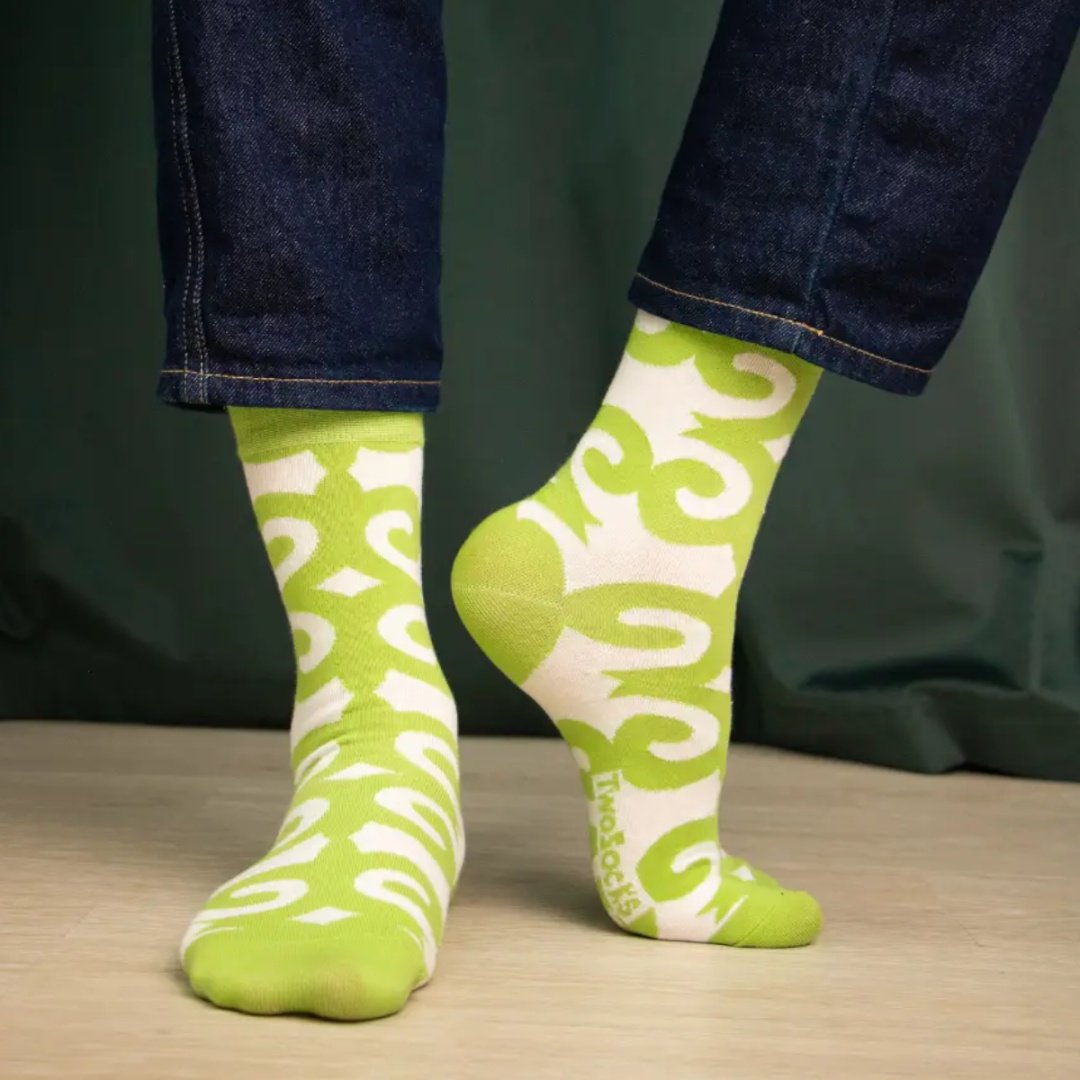 Носки TwoSocks 1 пара бежевый, зеленый 38-42 купить,NaN