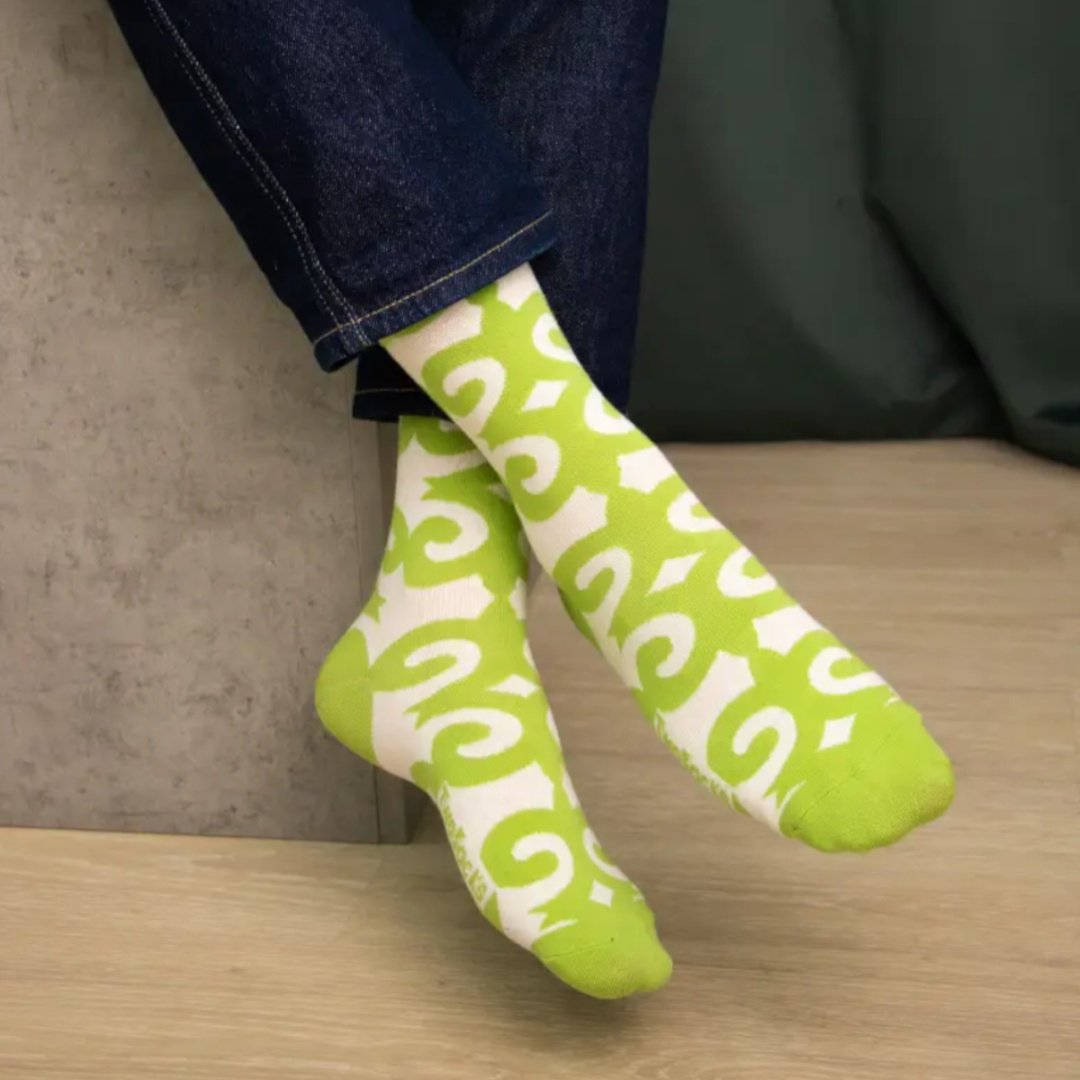 Носки TwoSocks 1 пара бежевый, зеленый 38-42 купить,NaN