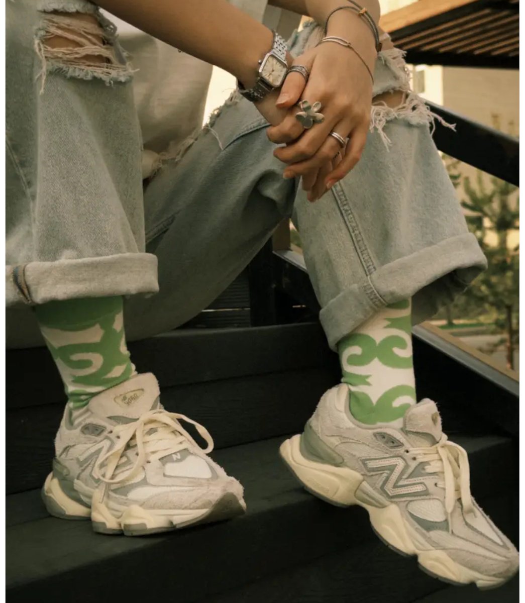 Носки TwoSocks 1 пара бежевый, зеленый 38-42 купить,NaN
