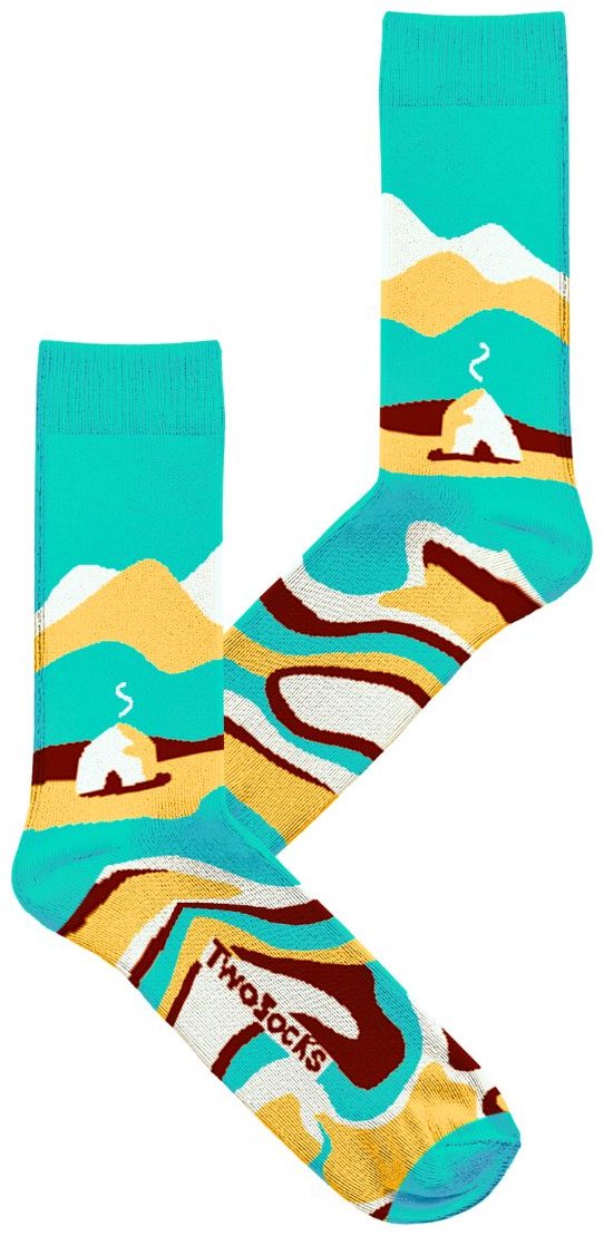 Носки TwoSocks 1 пара мультиколор, бирюзовый 38-42 купить,NaN