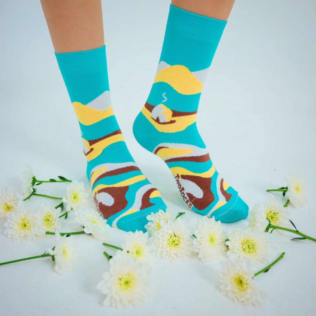 Носки TwoSocks 1 пара мультиколор, бирюзовый 38-42 купить,NaN