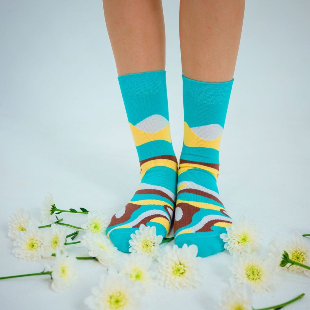Носки TwoSocks 1 пара мультиколор, бирюзовый 38-42 купить,NaN