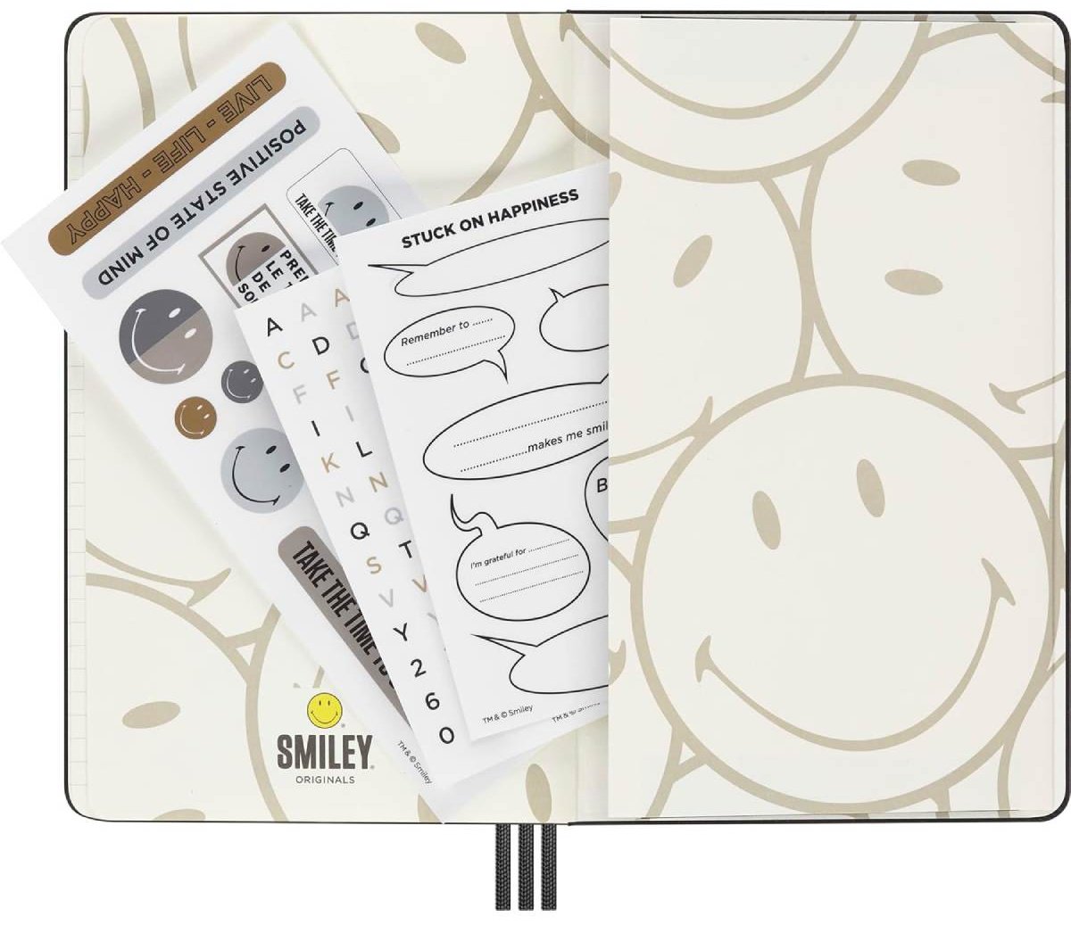 Еженедельник Moleskine смайлик, A5, 240 л, черный купить,NaN