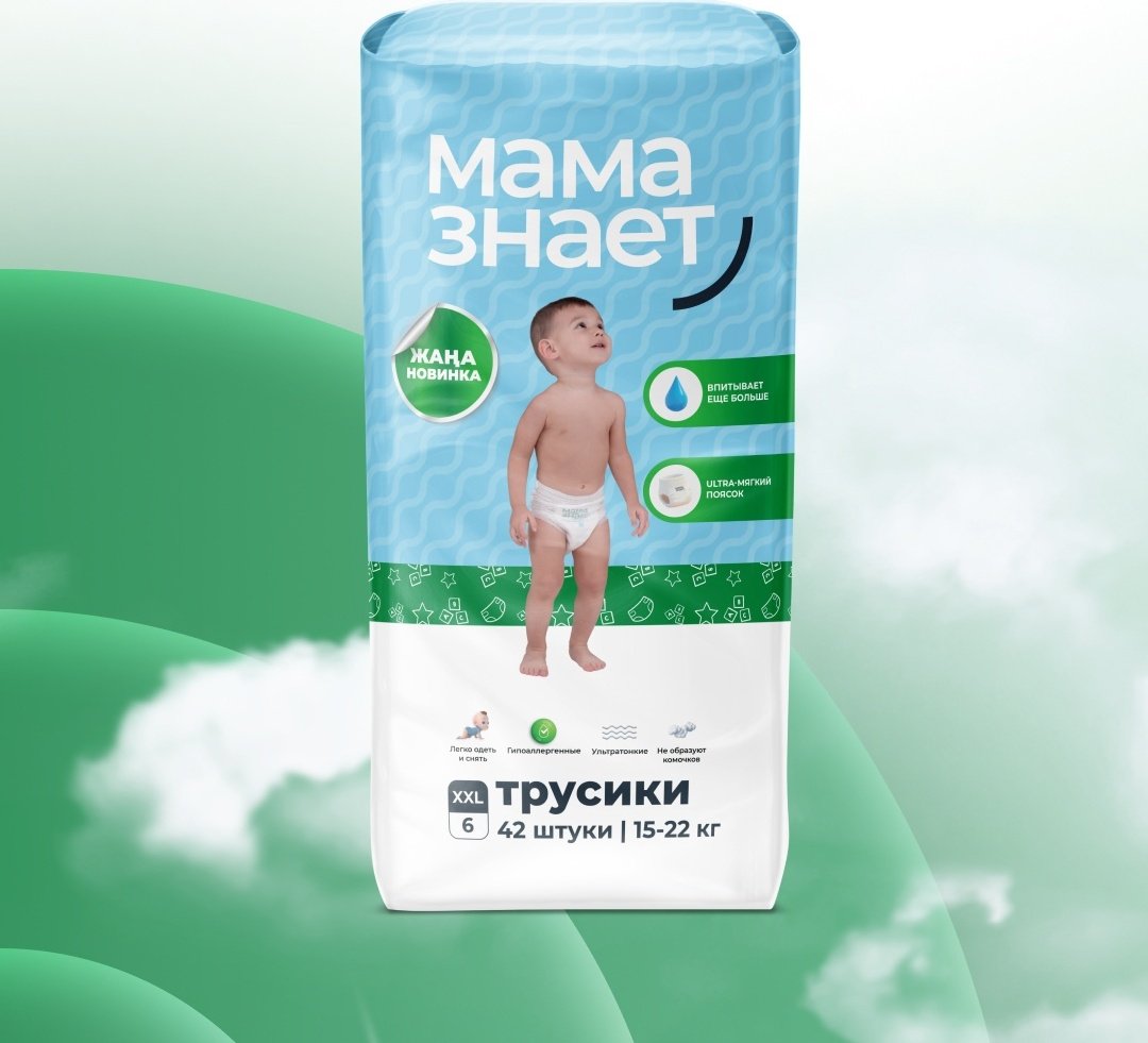 Подгузники-трусики Мама Знает XXL, 42 шт купить,NaN