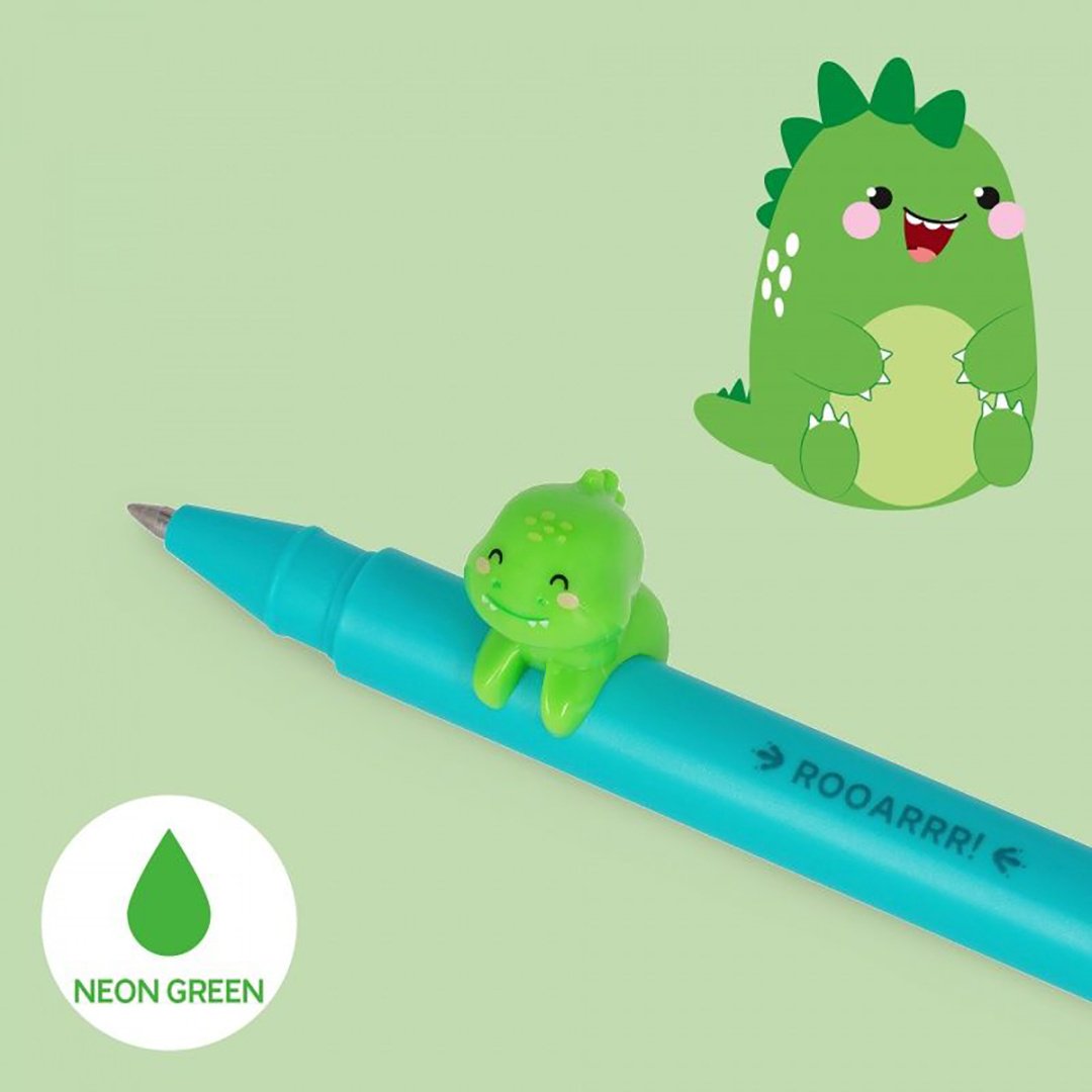 Ручка гелевая Legami Dino 1 шт, 0.5 мм, цвет чернил зеленый купить,NaN