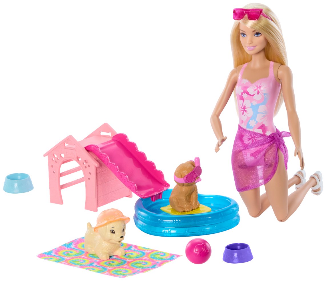 Кукла-модель Barbie Вечеринка для питомцев у бассейна 28 см купить,NaN