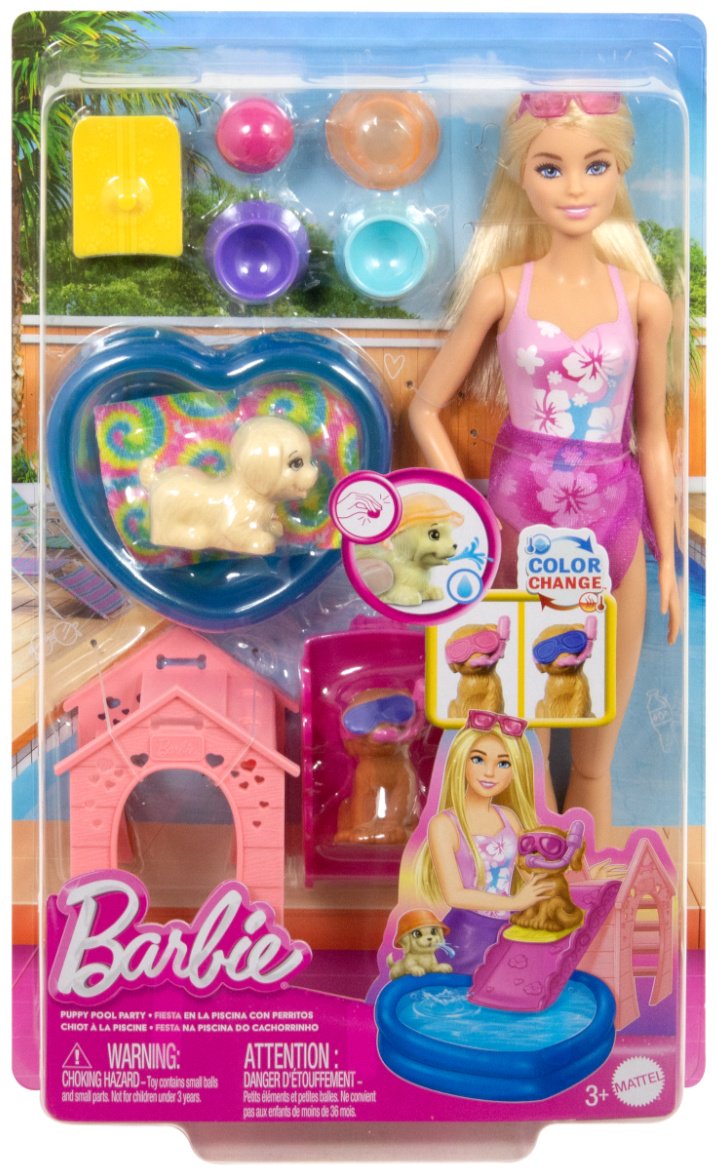 Кукла-модель Barbie Вечеринка для питомцев у бассейна 28 см купить,NaN