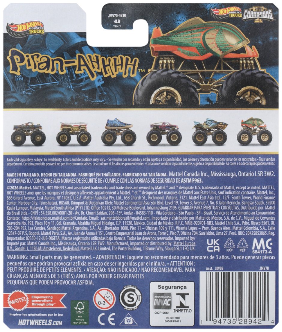 Машина Hot Wheels Monster Truck JMV70 мультиколор купить,NaN