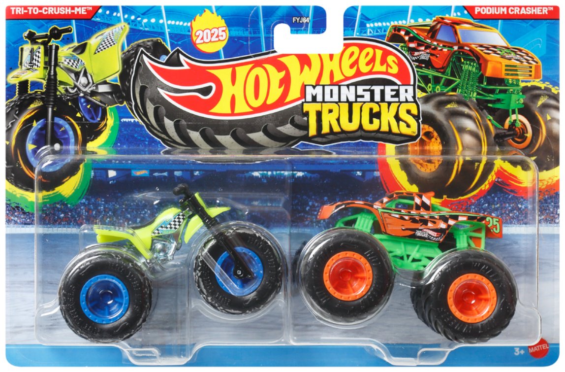 Внедорожник Hot Wheels Tri-To-Crush-Me & Podium Crasher мультиколор купить,NaN
