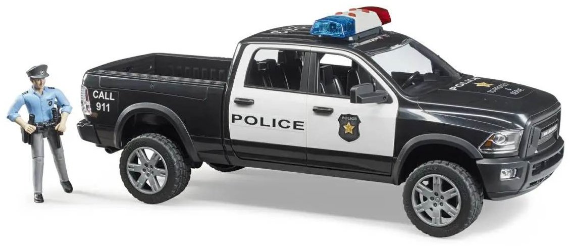 Полицейская машина Bruder RAM 2500 с фигуркой черный, белый купить,NaN