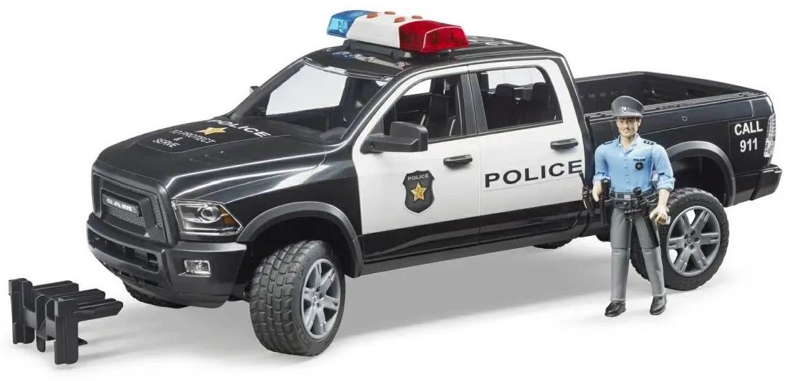 Полицейская машина Bruder RAM 2500 с фигуркой черный, белый купить,NaN