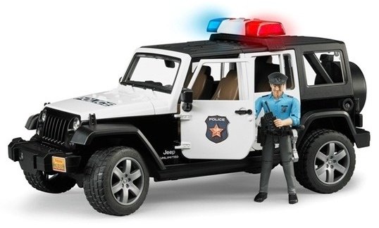 Легковая Bruder Jeep Wrangler Unlimited Rubicon Police Car with Policeman черный купить,NaN