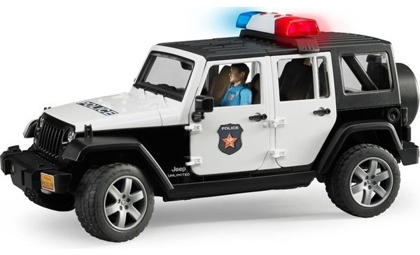 Легковая Bruder Jeep Wrangler Unlimited Rubicon Police Car with Policeman черный купить,NaN