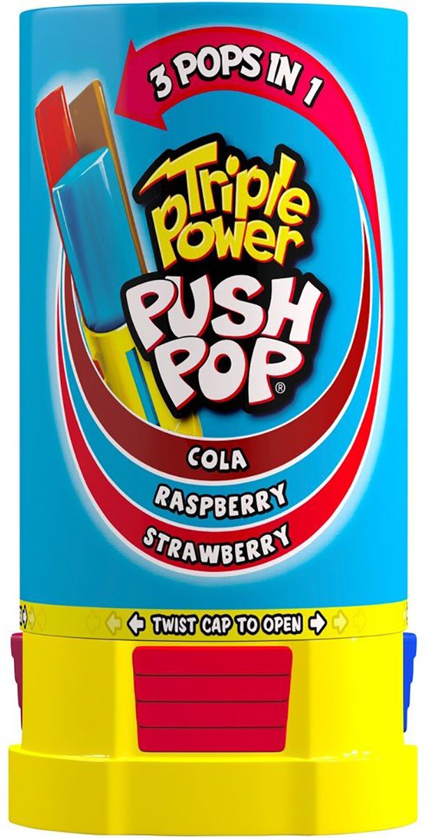 Конфеты леденцы Bazooka Triple Power Push Pop 34 г купить,NaN