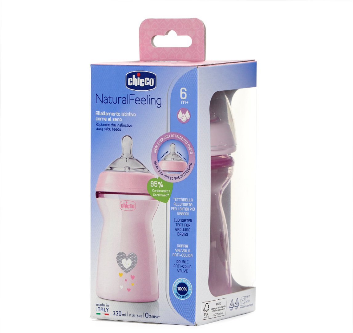 Бутылочка Chicco 00081335100000 330 мл розовый купить,NaN
