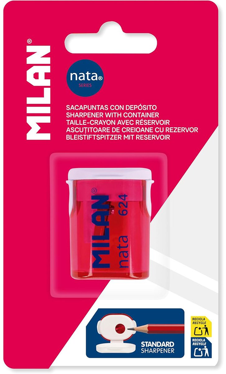 Точилка ручная Milan nata 624 BWM10530, 1 шт, розовый купить,NaN