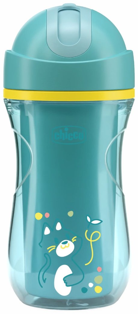 Поильник с трубочкой Chicco, 266 мл, бирюзовый купить,NaN