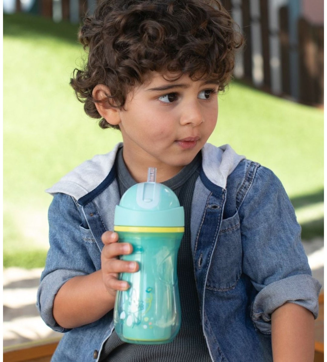 Поильник с трубочкой Chicco, 266 мл, бирюзовый купить,NaN