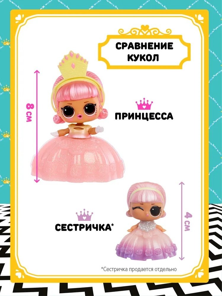 Кукла-сюрприз L.O.L. Surprise! ЛОЛ СЮРПРАЙЗ Принцессы Princess 8 см купить,NaN
