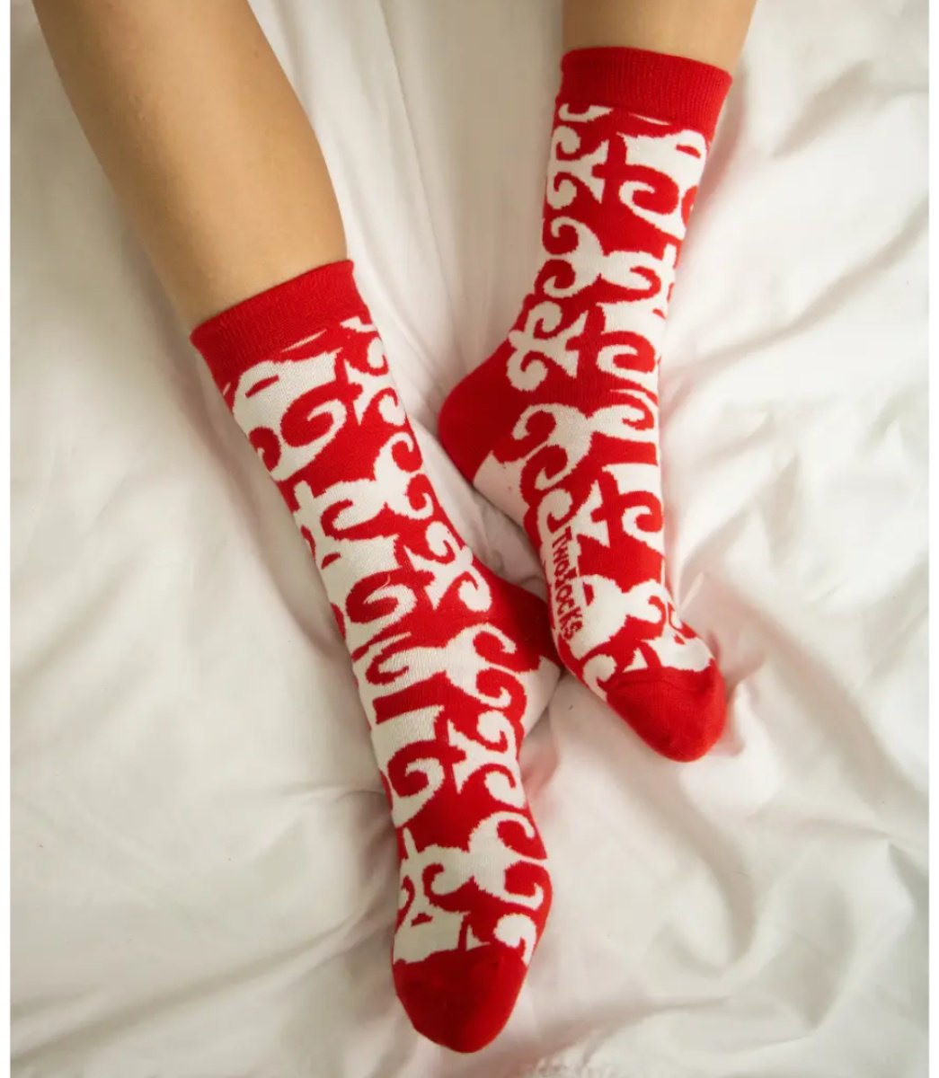 Носки TwoSocks 1 пара белый, красный 38-42 купить,NaN