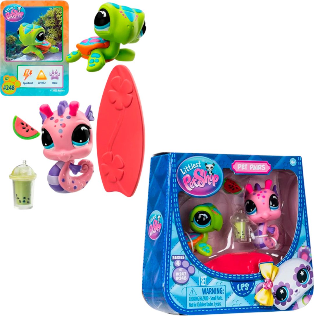 Набор Littlest Pet Shop Пара друзей Пляжные приключения (Морской конек и Черепашка) купить,NaN