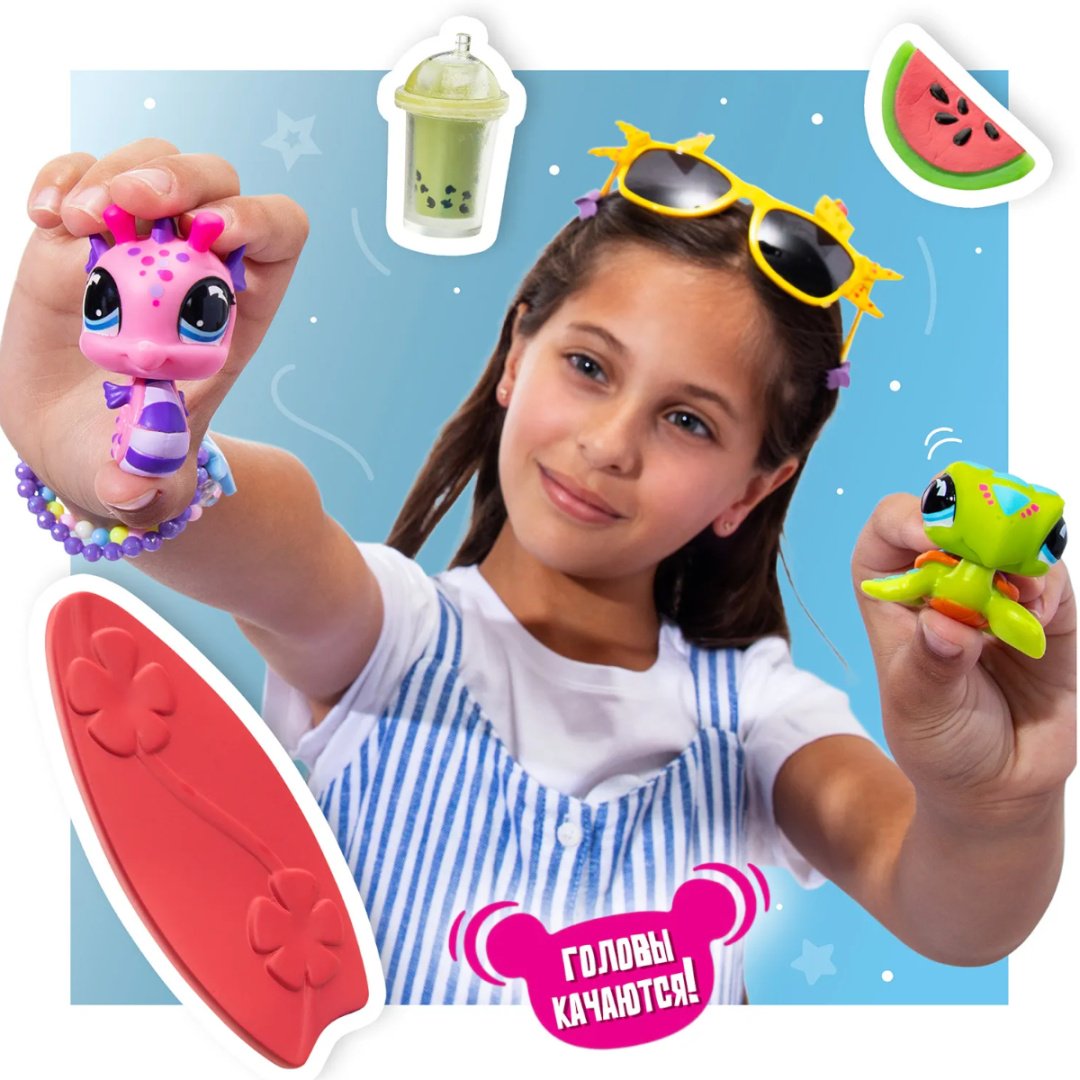 Набор Littlest Pet Shop Пара друзей Пляжные приключения (Морской конек и Черепашка) купить,NaN