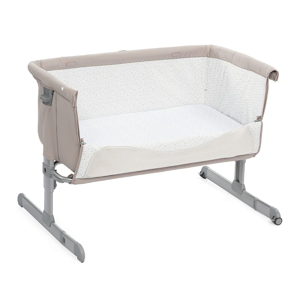 Кроватка-манеж Chicco Next2Me Light Chick to Chick бежевая купить,NaN