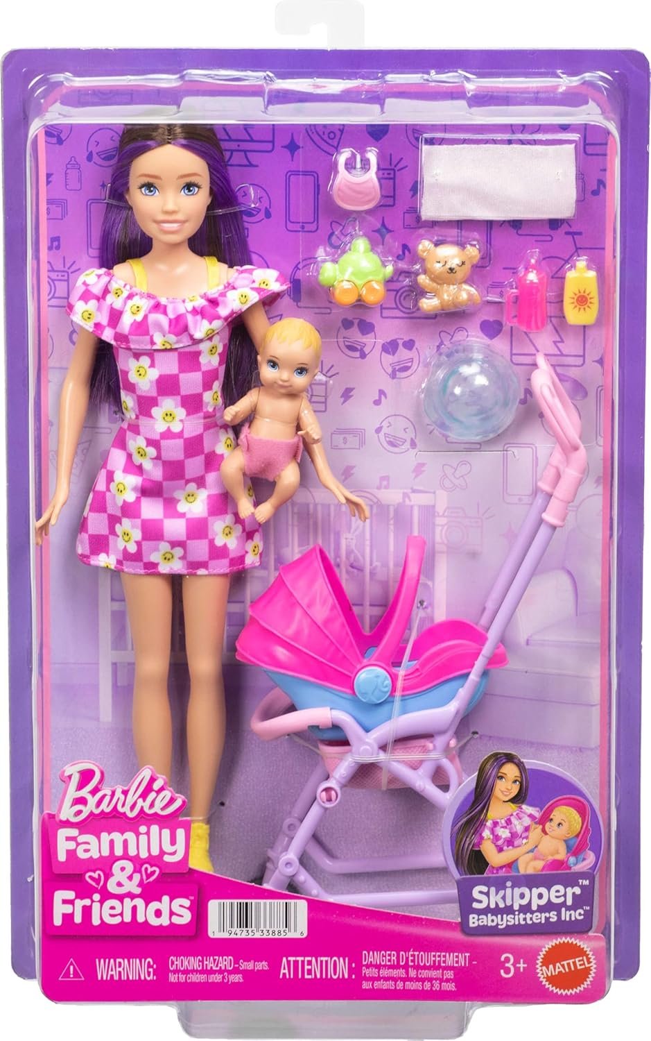 Кукла-модель Barbie Барби няня с коляской Skipper 28 см купить,NaN