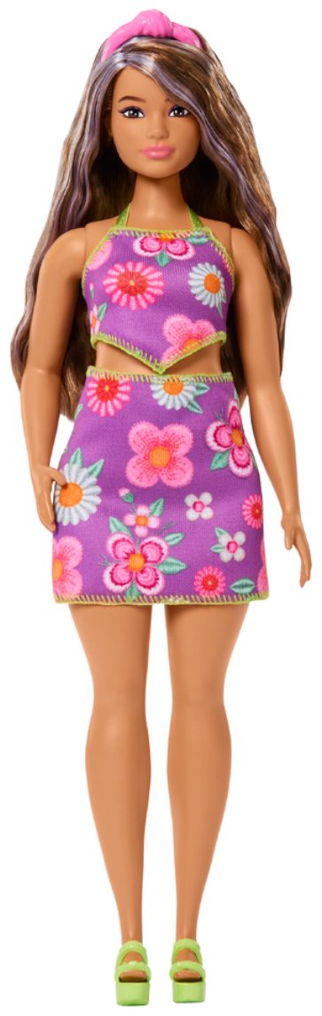 Кукла-модель Barbie Barbie Fashionistas «Брюнетка в платье с яркими цветами» 29 см купить,NaN