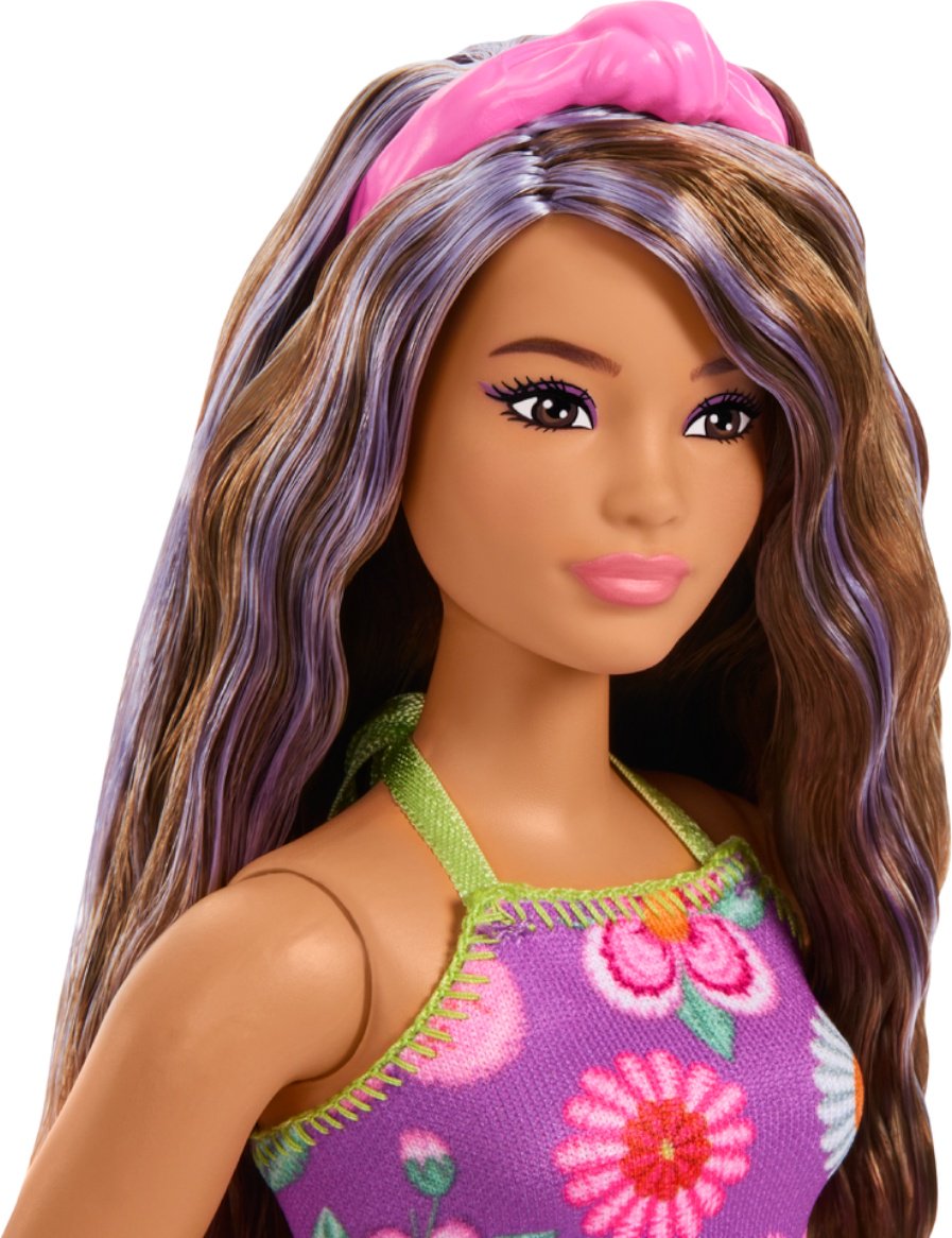 Кукла-модель Barbie Barbie Fashionistas «Брюнетка в платье с яркими цветами» 29 см купить,NaN