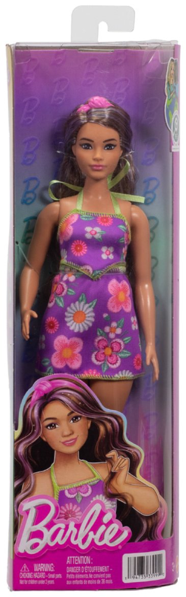 Кукла-модель Barbie Barbie Fashionistas «Брюнетка в платье с яркими цветами» 29 см купить,NaN