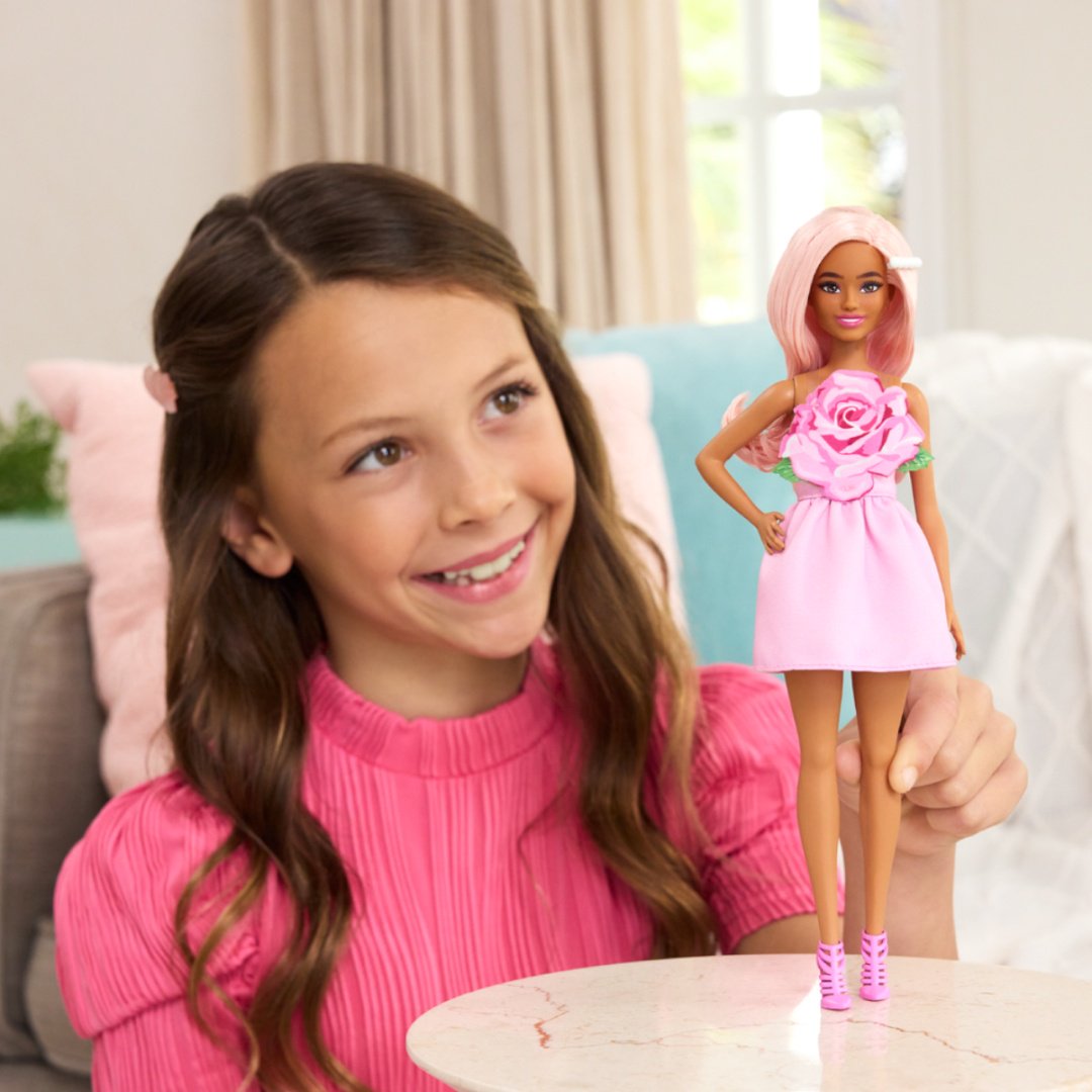 Кукла-модель Barbie Барби в платье с розовой розой 28 см купить,NaN