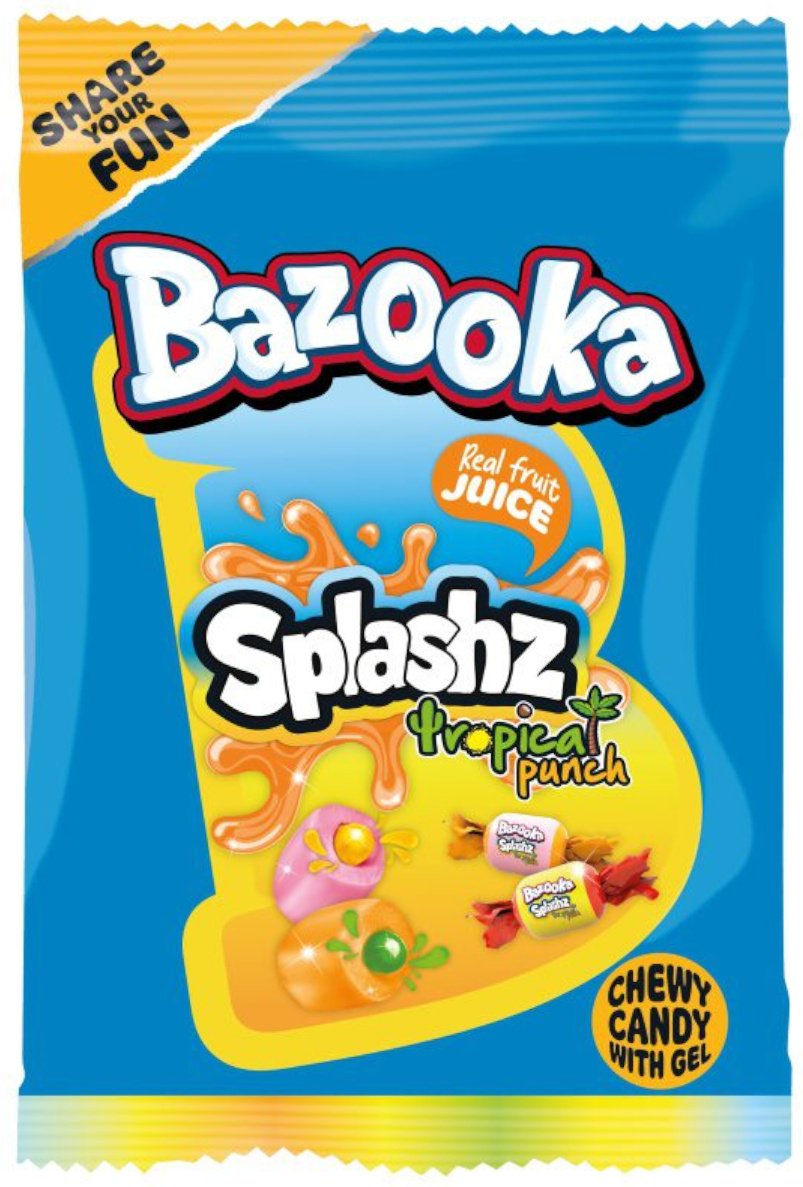Конфеты жевательные Bazooka Splashz Tropical 120 г купить,NaN