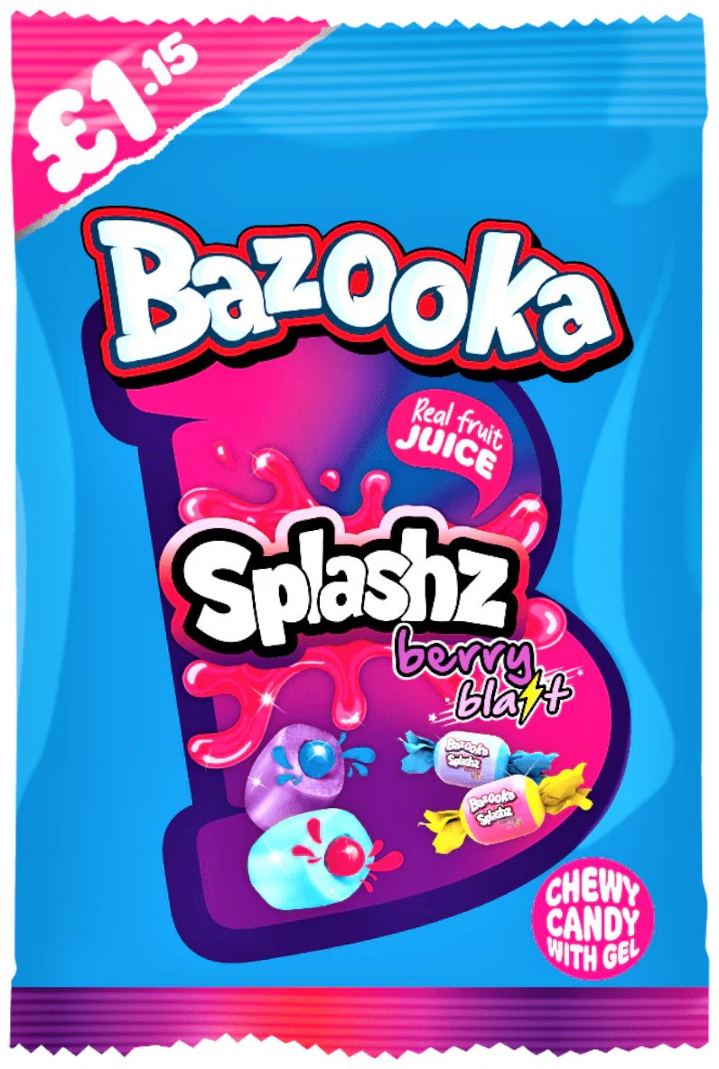 Конфеты жевательные Bazooka Splashz Berry 120 г купить,NaN
