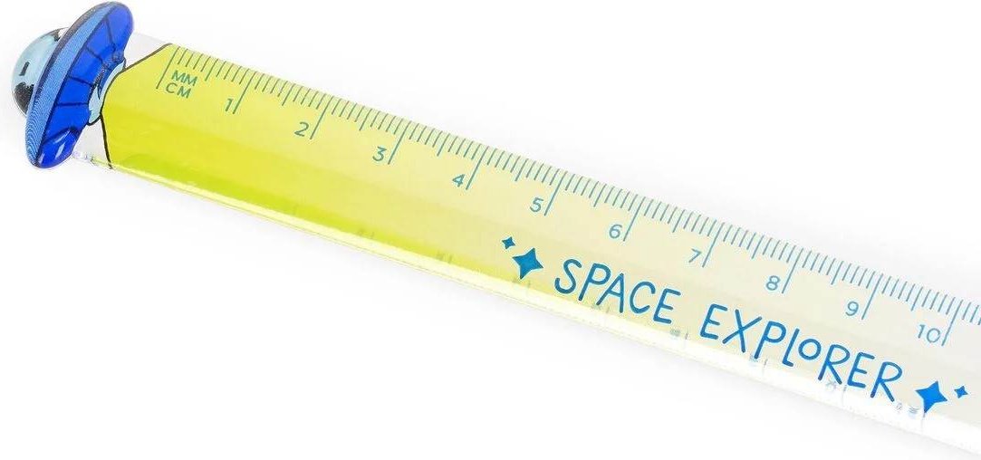 Линейка SRU0001, 15 см, 1 шт, пластик, зеленый купить,NaN