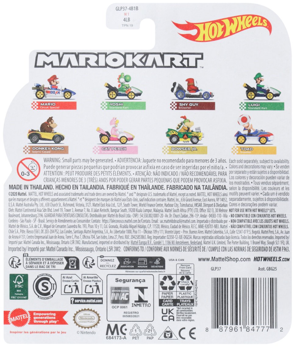 Машина Hot Wheels Mario Kart GBG25/GLP37 мультиколор купить,NaN